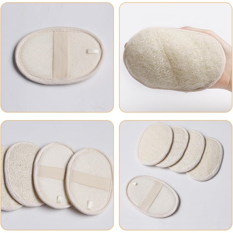 Esponja Exfoliante Corporal Ovalada de Fibra Paquete de 5 Piezas