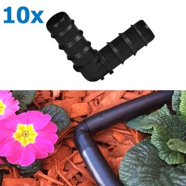 Grow Insane - 13mm (1/2) Pipe/Hose Irrigation Connector Pack - 30 Piece - Tee - Elbow - Joiner - End Plug - Triple Barbed Kit