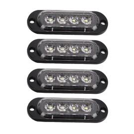 Qiilu LED Side Marker Tail Light Liquidación Lámpara Remolque Camión Camión 4 Uds. De Luces Laterales para Camiones, Alto Brillo, 3000K, IP65, LED Impermeables, Fácil Instalación, Luz de(blanco)