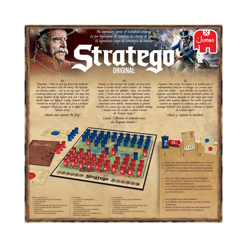 Jumbo, Stratego - Original, Strategy Board Game, 2 Players, Ages