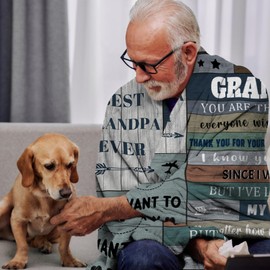 Grandpa Gifts, Gifts for Grandpa, Grandpa Birthday Gifts from Grandchildren, Best Grandfather Blanket Gifts for Fathers Day Christmas Thanksgiving Throw Blanket 50"x 60"