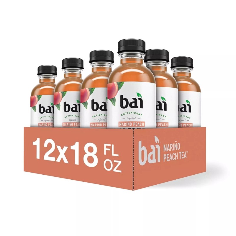Bai Iced Tea, Narino Peach, Antioxidant Infused Supertea, 18 Fl