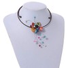 Avalaya Multicoloured Shell Flower with Multi Faux Pearl Bead Flex