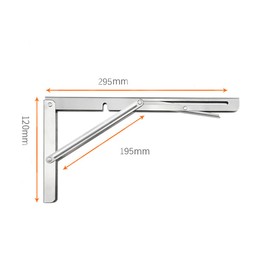 Folding Shelf Brackets, Max Load 330 lb, Heavy Duty Stainless Steel Collapsible Wall Mounted Shelf Brackets for Table, Space Saving DIY Bracket, Pack of 2 (Silver, 2packs 12 Inch)