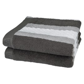 Ross Walk Terry Hand Towels Harmony Striped Back, Graphite, Hand Towel 50 x 100 cm