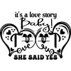 SEC Apparel its a Love Story she Said yes Iron