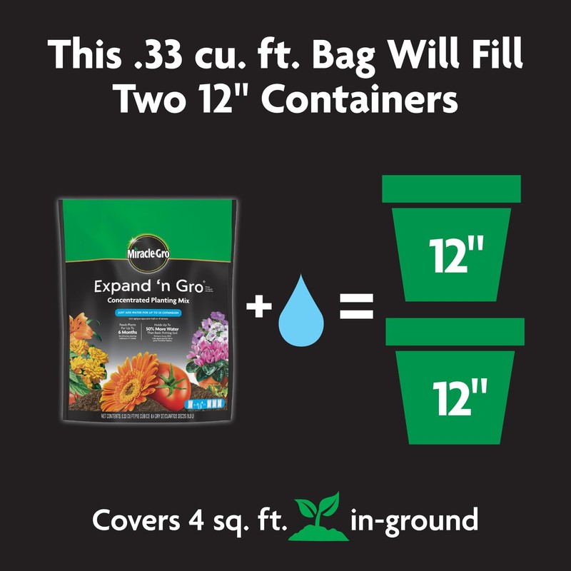 Miracle-Gro Expand 'n Gro Concentrated Planting Mix, Just Add Water
