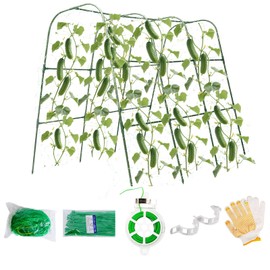 Metal Cucumber Trellis for Raised Beds - 50"x45" Sturdy Arch Trellis for Peas, Beans & Climbing Plants | Outdoor Vegetable Support, Garden Trellis Kit