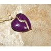 Large 1" Purple Howlite Broken Heart Mended with 23k Gold,
