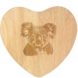 'Koala Portrait' Wooden Heart Shaped Chopping/Cutting Board (WB00084855)
