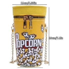 Genérico Bolso de Mujer Popcorn, Bolso de Mujer cruzado Palomitas de Maíz, Bolso de mujer divertido, Bolso de Mujer colorido.