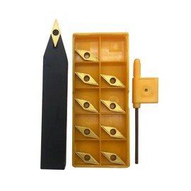 ASZLBYM 5/8" Indexable Metal Lather Turning Tool Holder Boring Bars SVVCN1616H11 with VCMT110304/VCMT32.51 Carbide Turning Inserts,VCMT Insert Mutilayer Coated CNC Lathe Replacement Cutters Inserts