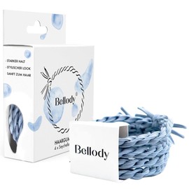 Bellody® Original Hair Bobbles - Stylish Braided Hair Bobbles with Strong Hold (4 Pieces - Seychelles Blue)