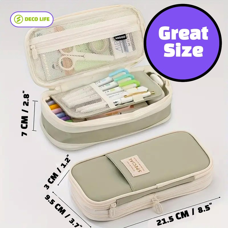 Deco Life® Large Pencil Case Stylish & Spacious Organizer for