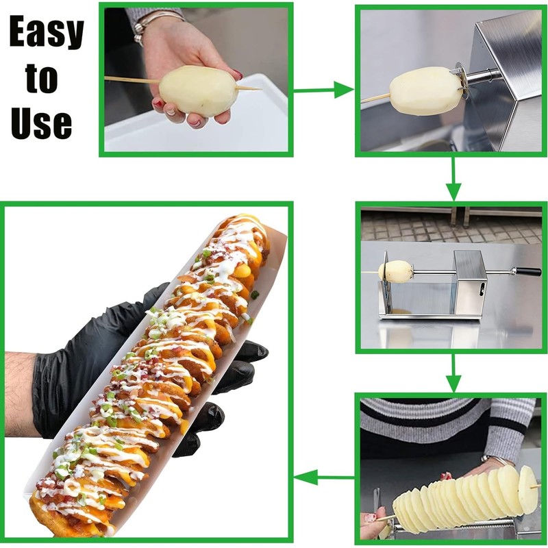Tornado Potato Spiral Cutter, AIDOIT Manual Stainless Steel Potatoes Twister