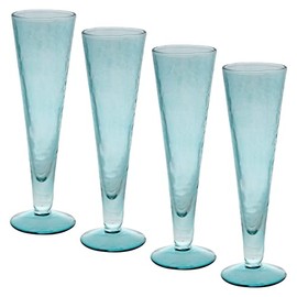 Karma Catalina Footed Champagne Flute Teal Set Of Four