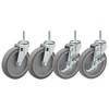 4" Caster Set of Four | 3/8-16x1-1/2 Threaded Stem Mount