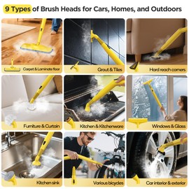 Steam cleaner,heavy-duty steam cleaners for home,detachable handheld steamer for cleaning,230°F steam mop for floors, cars,furniture,tiles, kitchen,bathroom,grout and more,21-piece kit include