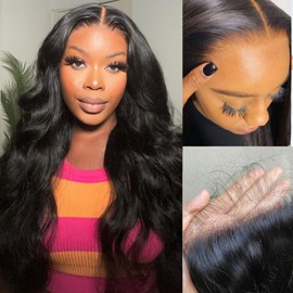 5x5 SKINLIKE Real HD Lace Closure 14 Inch Body Wave Human Hair Closure with Tiny knots 12A Brazilian Human Hair Frontal Hd Lace Closure Free Part pre plucked with Natural Hairline Natural Black 14inch