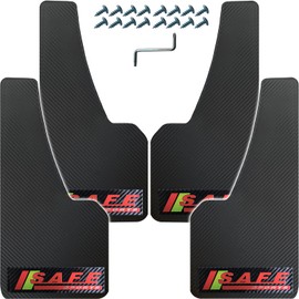 QUYDDC Universal Mud Flaps Fits Most SUVs/MPVs, Not Full-Size SUVs- Standard Size 4-Piece Hard Rubber Fenders Splash Guards Set, Carbon Fiber Pattern Mudflaps, Dirt/Slush Protection - with Logo Safe