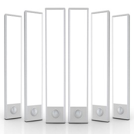Under Cabinet Lighting, 6 Pack Motion Sensor Light Indoor, Wireless USB Rechargeable Magnetic Closet Lights, 50 LED Under Counter Lights for Kitchen, Cabinet, Wardrobe, Stairs, 12 inch White Light