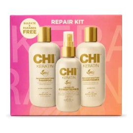 Kit Chi Keratin Shampoo, Acondicionador Y Reconstructor