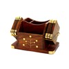 StonKraft Wooden Rosewood Desk Organiser, Coaster/Coasters Set, Pen Stand, Business
