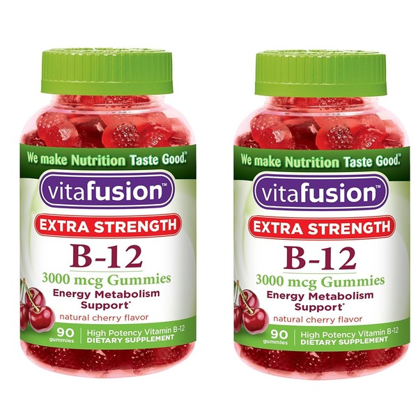 Vitafusion Extra Strength B12 Gummies, 180 Count