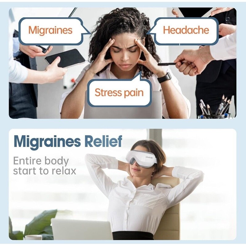 lameven Eye Massager For Migraine Heated Massager