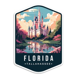 Tallahassee, Florida State Travel Sticker Sticker Decal Notebook Car Laptop 4"x5.5" (Color)