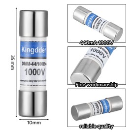 Kingdder Digital Multimeter Fuse DMM-44/100 440MA 1000V DMM Replacement Fast Acting Replacement Agent Fuse 10 x 35 mm, 3/8 Inch x 1-1/2 Inch(10 Pcs)