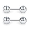 SCERRING 4 Pairs 16G 1/4" Stainless Steel Polished Ball Barbell