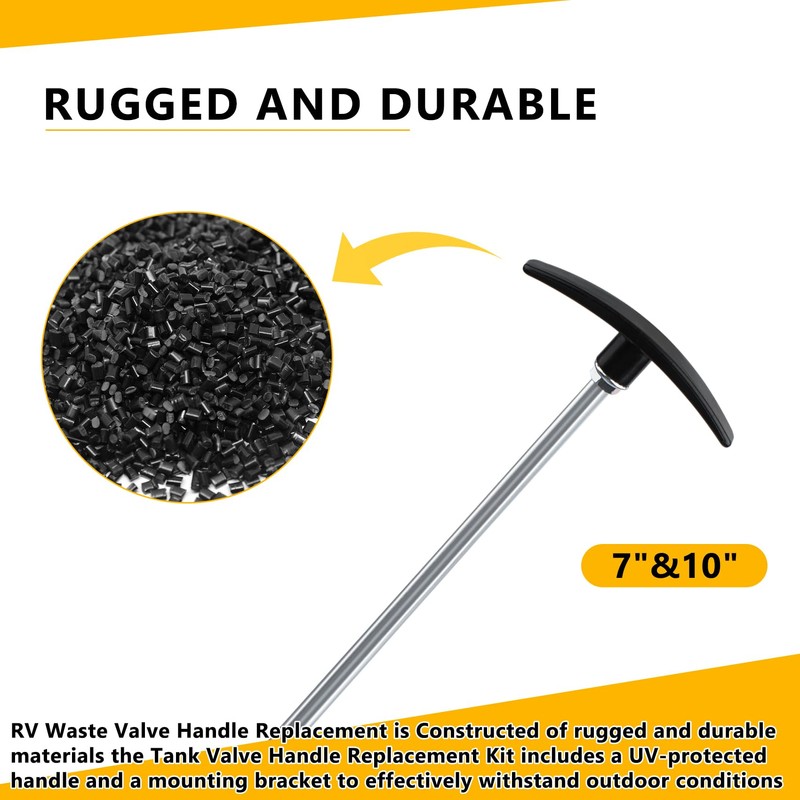BKIFU RV Sewer Waste Valve Extension Rod 7"&10",rv Black Tank