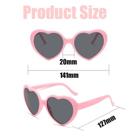 Fc'Noqgn Heart Shaped Baby Sunglasses Polarized Sunglasses Toddler Girls Boys Sunglasses UV Sunglasses Pink