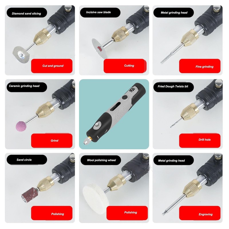 Mini Cordless Rotary Tool Kit, 113 Accessories Multi Purpose 5V