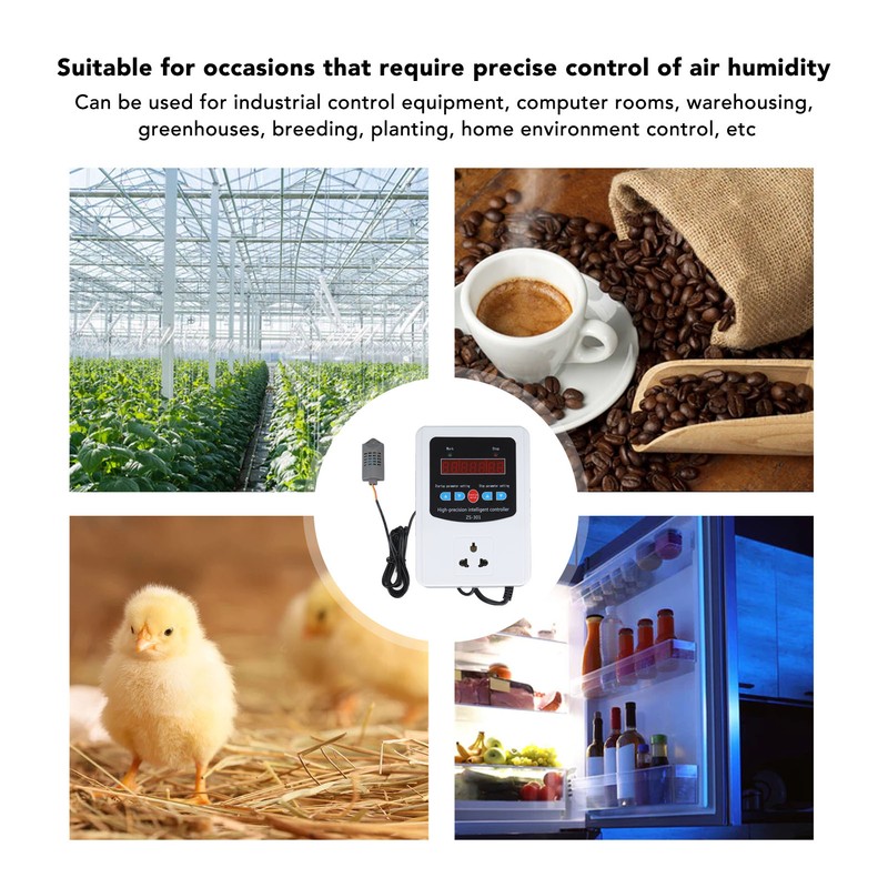 1500W Digital Humidity Controller LCD Display Humidistat Plastic Timing Air