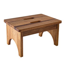 Wooden Step Stool, One Step Stools for Adults, 9'' Small Kitchen Stepping Stool,Heavy Duty Beside Step Stools for High Beds, Bedroom Foot Stool