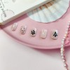 24Pcs Short Press on Nails Square Fake Nails with 3D