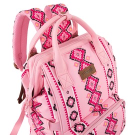 Montana West Montana West x Wrangler Diaper Bag Backpack Aztec Travel Backpack Purses Western Multi-Function Baby Bags for Mom with Waterproof Insulated Pockets WG2204-9110PK