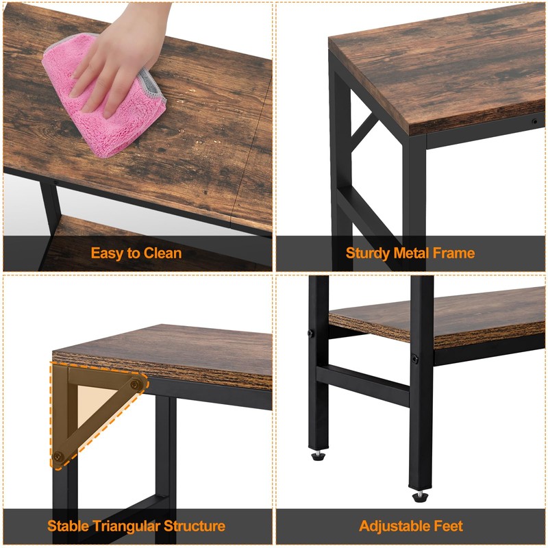 Livofloral Narrow Console Table, 29.5" Entryway Table with 2 Support