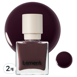 Lement Color Nails, 19 Blackberry Syrup, 9.5ml, 2 Pieces / 르멘트 컬러 네일, 19 블랙베리 시럽, 9.5ml, 2개