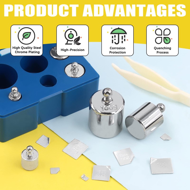 Mardatt 18 Pcs Precision Scale Calibration Weight Set10m to 500mg,