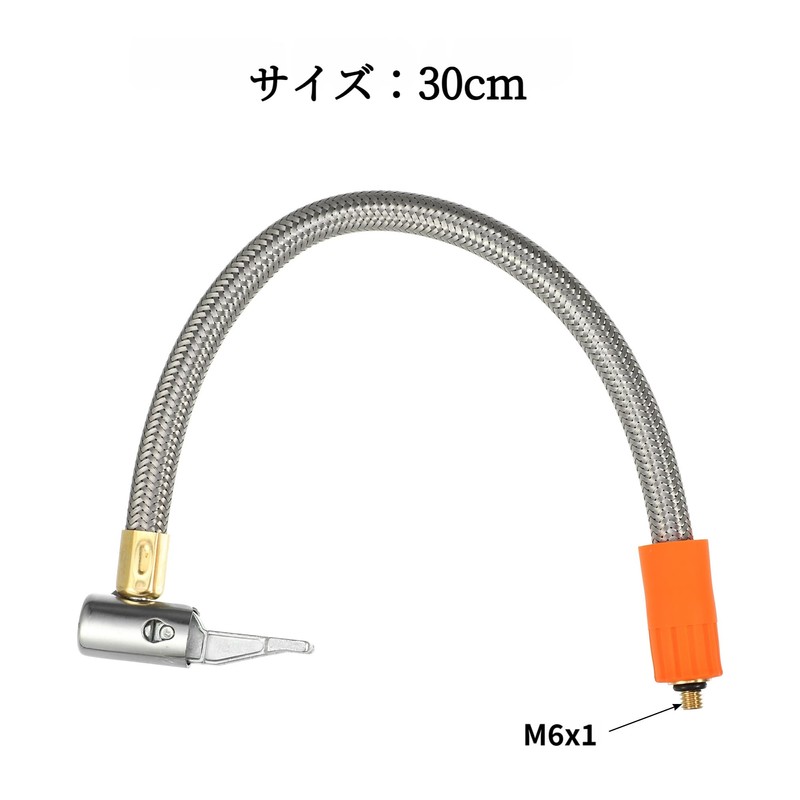 X AUTOHAUX Flexible Tire Inflator Hose Adapter M6 Thread Size