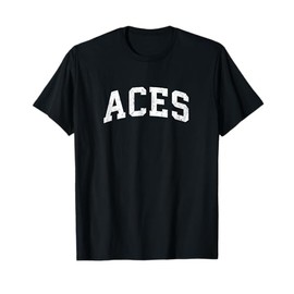 Aces Mascot Vintage Athletic Sports Name Design T-Shirt