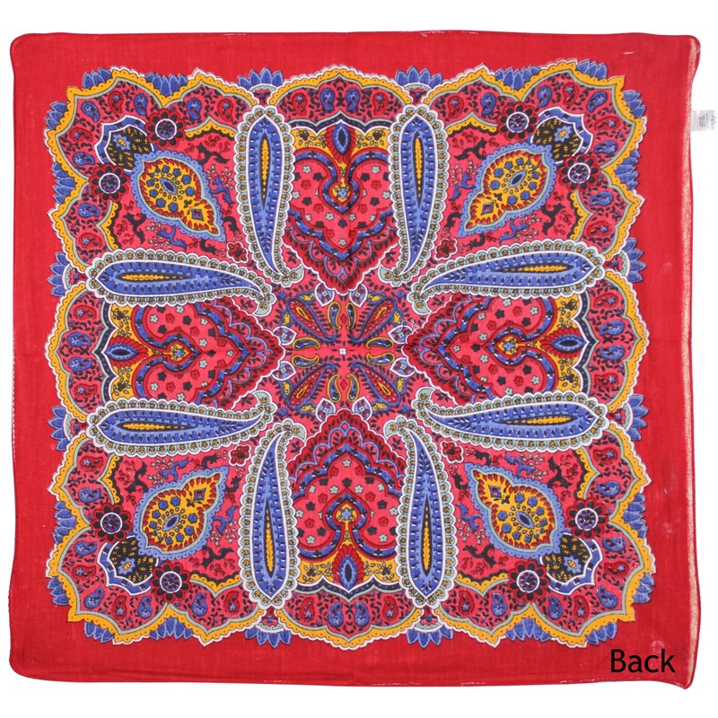 Sunshine Joy Paisley Hippie Bandana 22x22 Inches - Classic Red