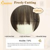 QUEENTAS Long Straight Brown with Highlight Wigs for Women Synthetic
