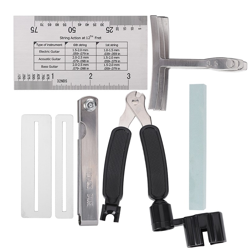 Guitar Tool Set Including Sander Radius Gauge String Action Ruler