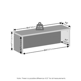 Furinno Classic 23-Inch Desk Organizer, Shelf Organizer Storage & Display Stand, Marble White