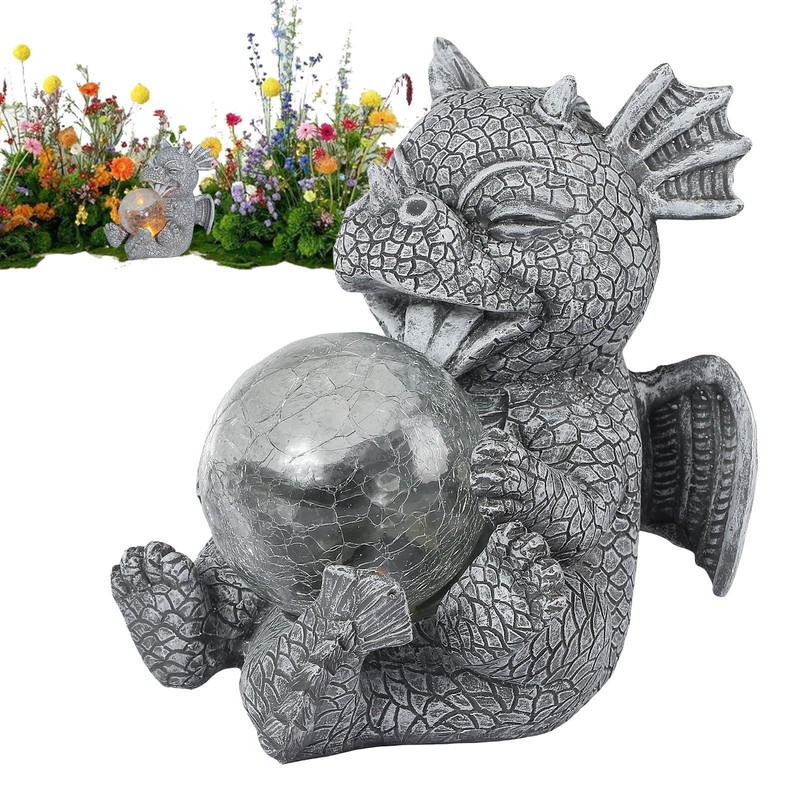 Dragon Statue Sculpture - Resin Yard Dinosaur Ornament,Dragon Statue Ornament
