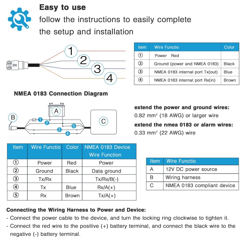 Jsvecip 010-12445-00 Power/Data Cable Threaded 4-pin 6 Feet Fits for